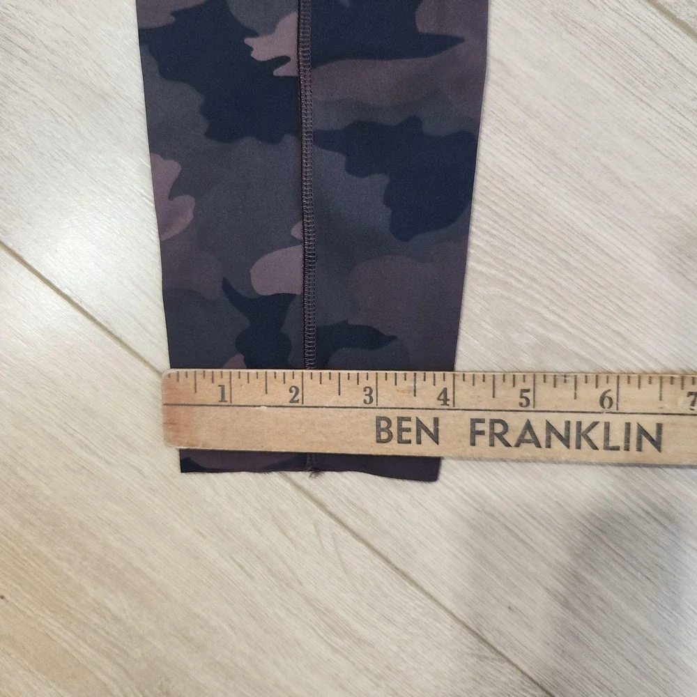 Lululemon Fast Free Leggings Womens 6 Brown Camo High Rise Ankle Yoga Gym